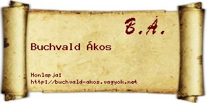 Buchvald Ákos névjegykártya
